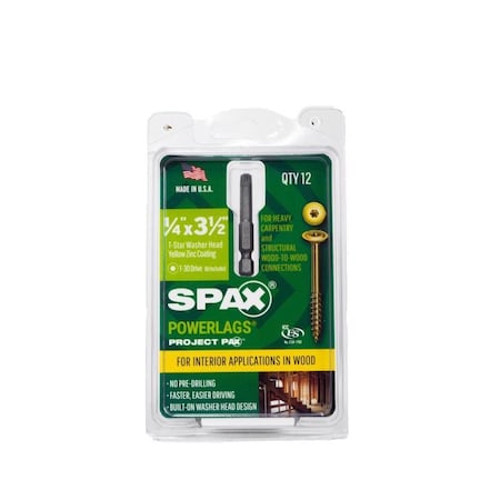 Spax SPAX PowerLags 1/4 in. in. X 3-1/2 in. L Star Washer Head Serrated Structural Screws 45810207009043